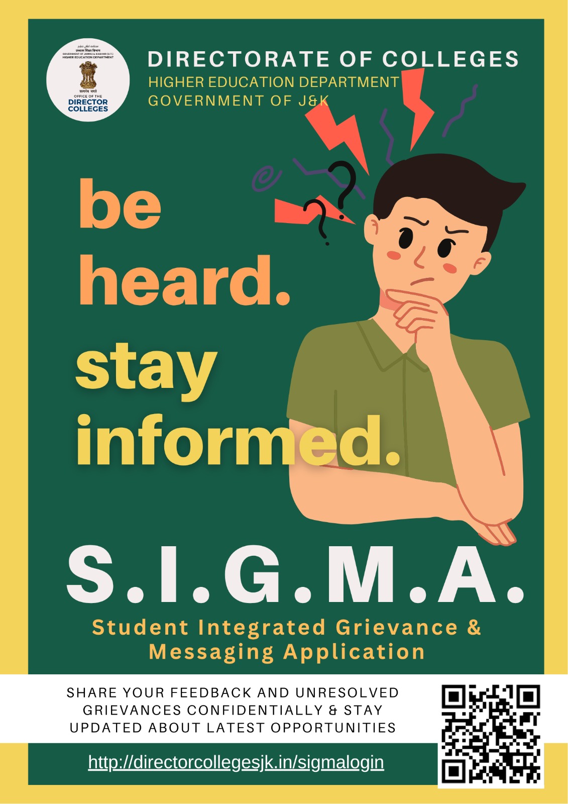 SIGMA Portal
Student Integrated Grievance & Messaging Application