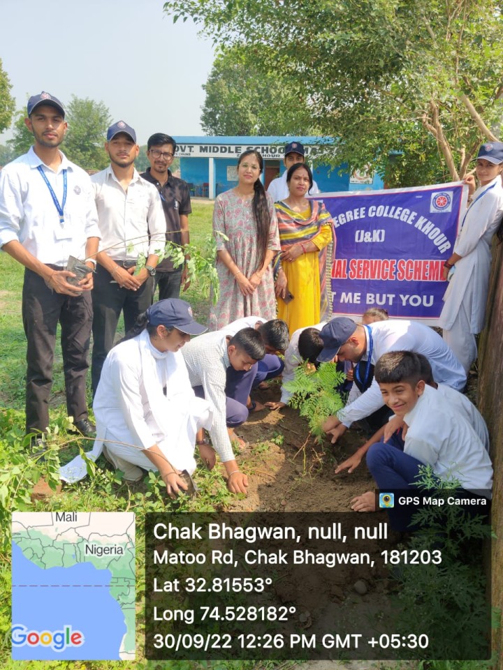 NSS Volunteers of GDC Khour Organized Plantation Drive